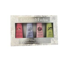 New Crabtree & Evelyn Hand Therapy Cream Set – Rosewater, Lavender, Lily, Pear